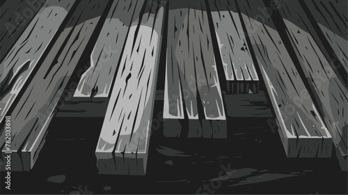 Enhance Your Designs with Realistic 3D Empty Gray Wooden Table Background Vector and Vintage Shelf Texture