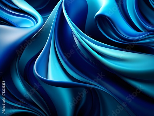 Captivating Blue Fabric Waves - Futuristic Digital Abstract Background for Fashion and Design