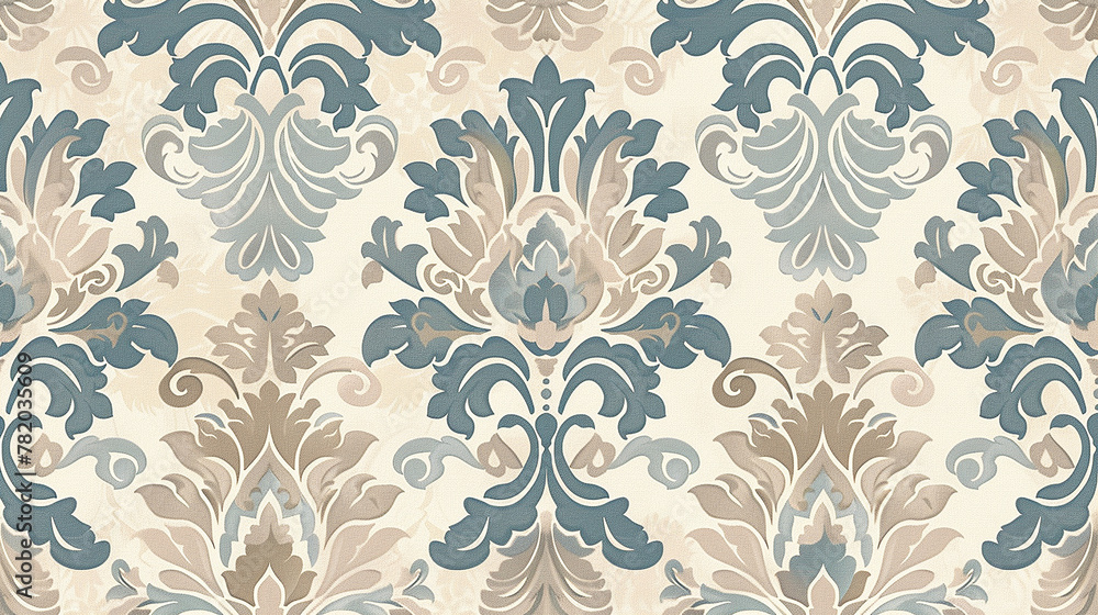 seamless damask pattern. Generative AI. seamless damask pattern. Generative AI.