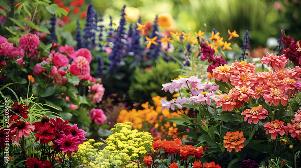 A lush garden bursting with blooming flowers of all colors.
A lush garden bursting with blooming flowers of all colors.