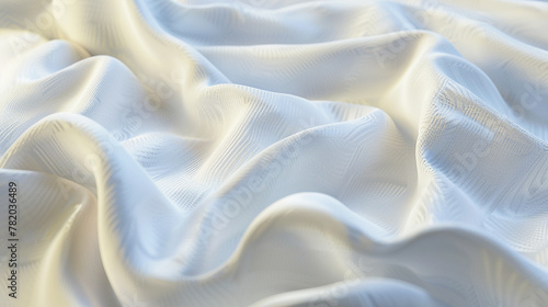 A soft and fluffy cotton fabric texture with gentle folds and creases. Generative AI.