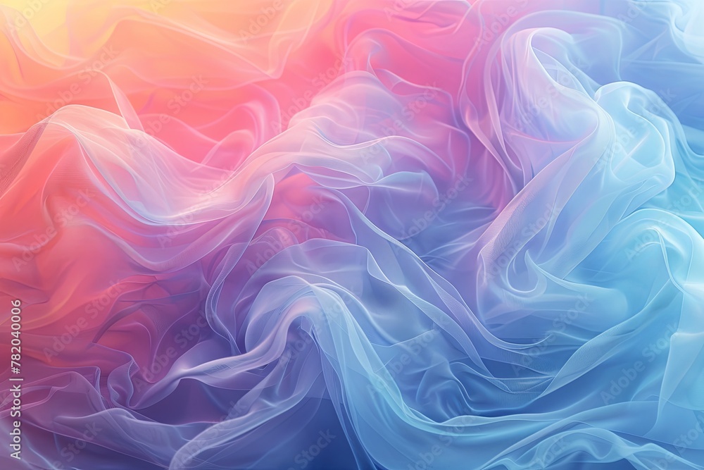 Fototapeta premium Minimalist abstract background with foggy wind, featuring a 1000-color blend. 3D rendering. AI Image