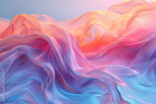 Abstract 3D rendering with foggy wind, showcasing a minimalist background and a 1000-color blend. AI Image