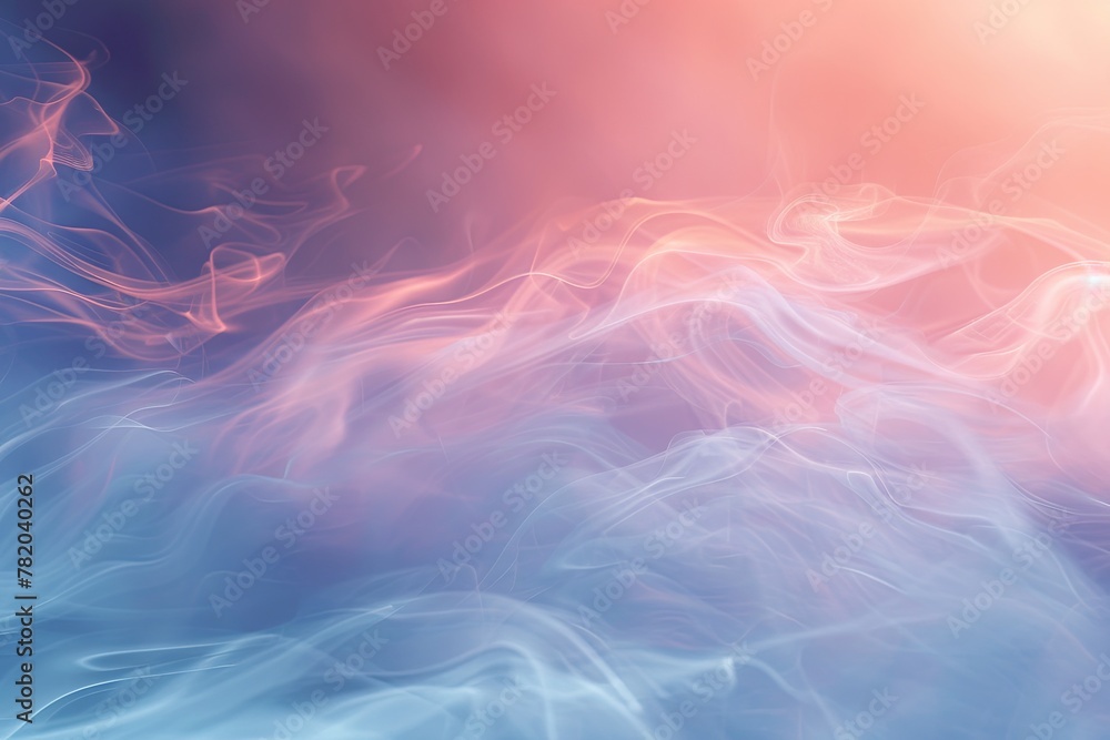 Obraz premium Minimalist abstract background with foggy wind, featuring a dual-color blend. 3D rendering. AI Image