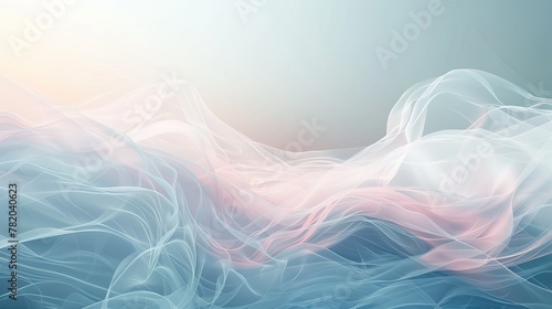 Abstract 3D rendering with foggy wind, showcasing a minimalist background and a four-color blend. AI Image