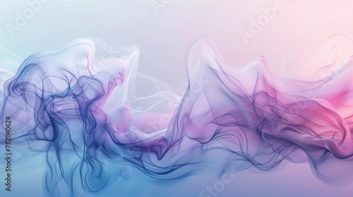 Minimalist abstract background with foggy wind  featuring a four-color blend. 3D rendering. AI Image