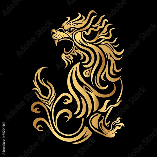 Gold Singha corporation logo in dark background