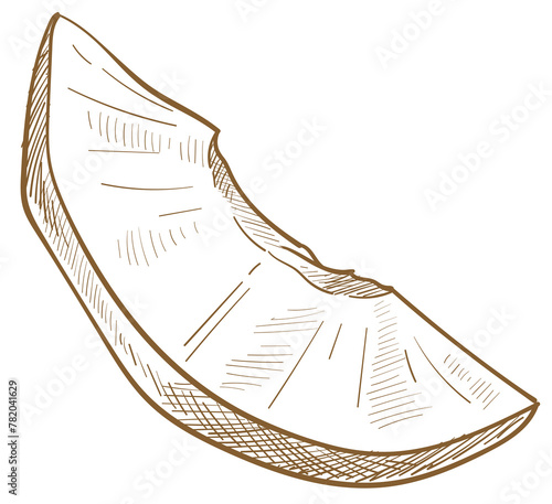 Slice of apricot, nectarine or ripe peach fruit