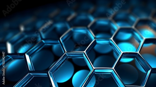 Futuristic Hexagonal Nano Material Structure Showcasing Innovative Nanotechnology Concept