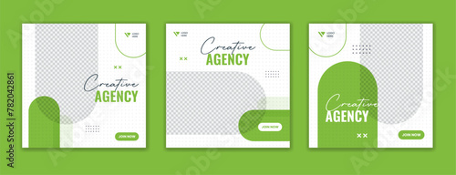 green minimal business social media post design, square corporate template layout