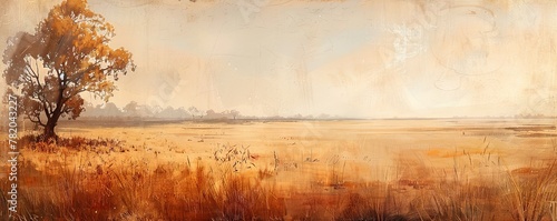 Immerse yourself in the muted beauty of the Savannah with this abstract art backdrop.