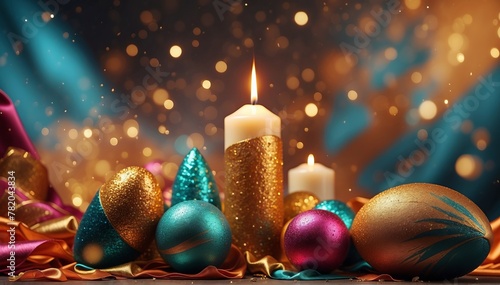 Festive background with colorful candles