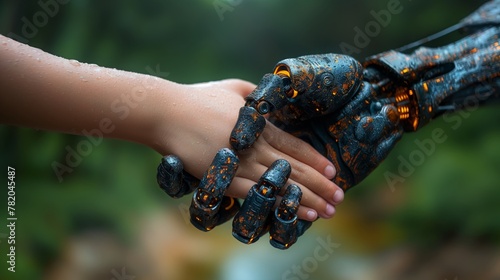 handshake between human and robot