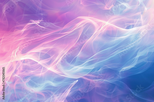 close up horizontal image of colourful transparent glowing waves abstract background
