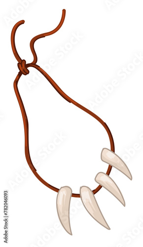 Necklace of fangs or bones, prehistoric jewelry