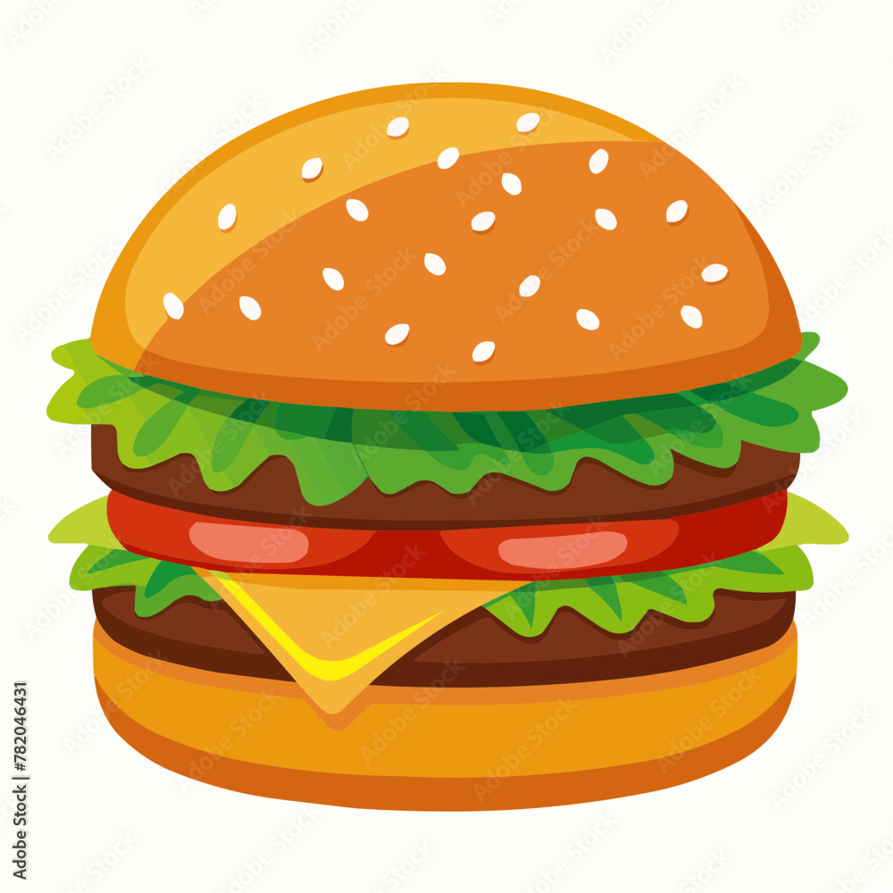 hamburger on white background