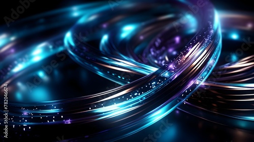 Mesmerizing Fiber Optic Cables Forming Dynamic Patterns - A Futuristic Communication Concept