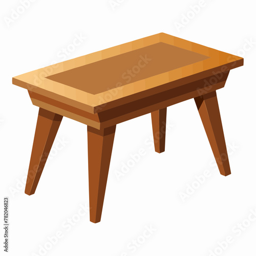 wooden table isolated on white