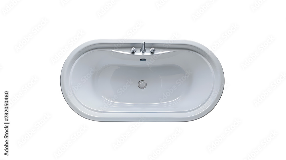 Fototapeta premium Transparent picture of bathtub, top view