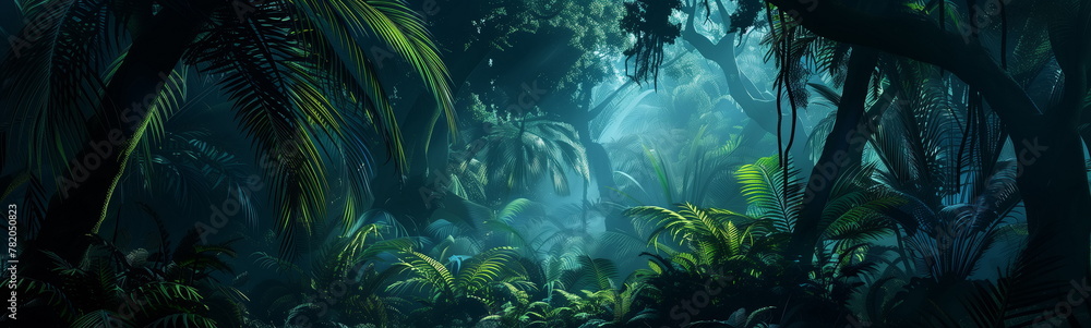 Deep tropical jungle. Panorama banner Deep tropical jungle. Panorama banner