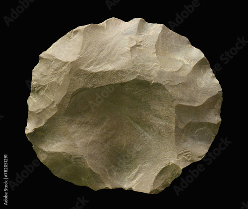 Paleolithic flint tool. Flint discoidal core photo