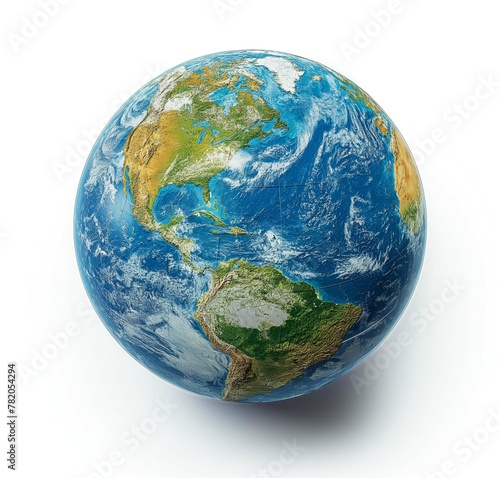 Realistic planet Earth isolated on white background