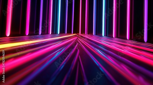 neon lights technology background generative ai