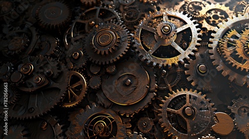 Wallpaper Mural Abstract background full of gear in all size and style. Torontodigital.ca