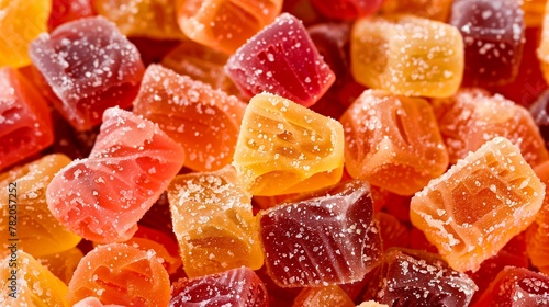 Background with pieces of colorful candied fruits photo