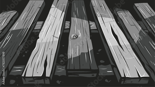 Vintage Shelf Texture on Realistic 3D Empty Gray Wooden Table Background Vector