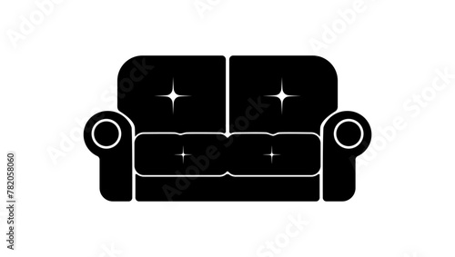 sofa emblem, black isolated silhouette