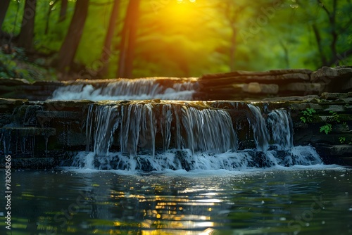 Serene Waterfall Oasis  Nature s Melody at Dusk. Concept Nature Photography  Waterfalls  Dusk  Serene Landscapes  Outdoor Reflections