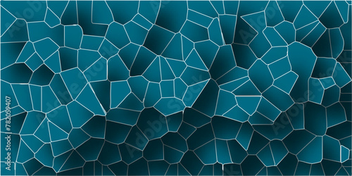 3D abstract broken glass quartz vonoroi diagram background. papercut design geometric retro tiles  pattern vintage vector background.