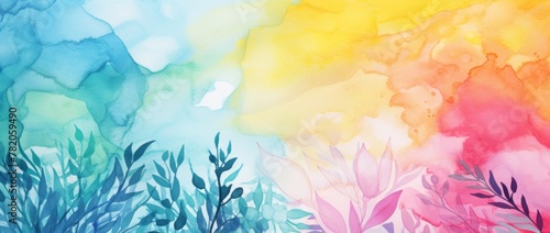 Hand-painted, watercolor backgrounds in bright modern colors © Oleksandr
