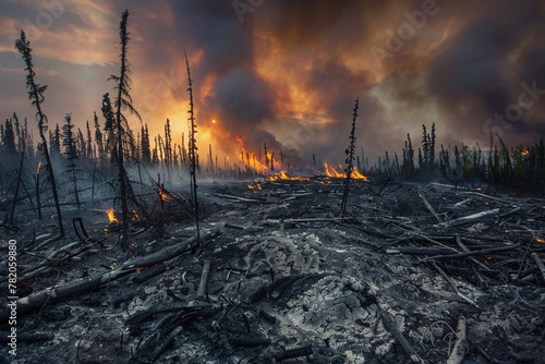 Witness the raw power of nature  Alaska wildfires up close and personal, a compelling portrayal of the fierce beauty and devastation photo