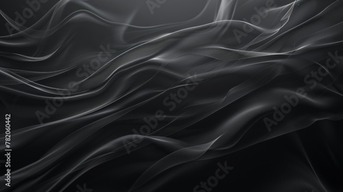 3D Rendering of Minimalist Abstract Black Background with Foggy Wind AI Image
