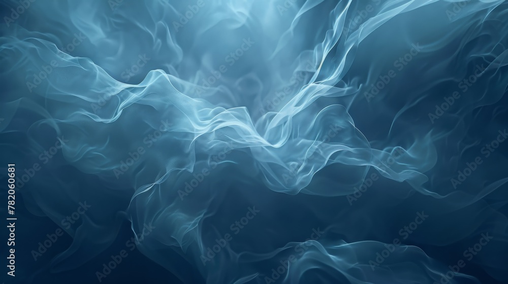 Obraz premium 3D Minimalist Abstract Blue Background with Foggy Wind Ambiance AI Image