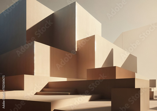 Geometrisches Gebäude mit Freifläche