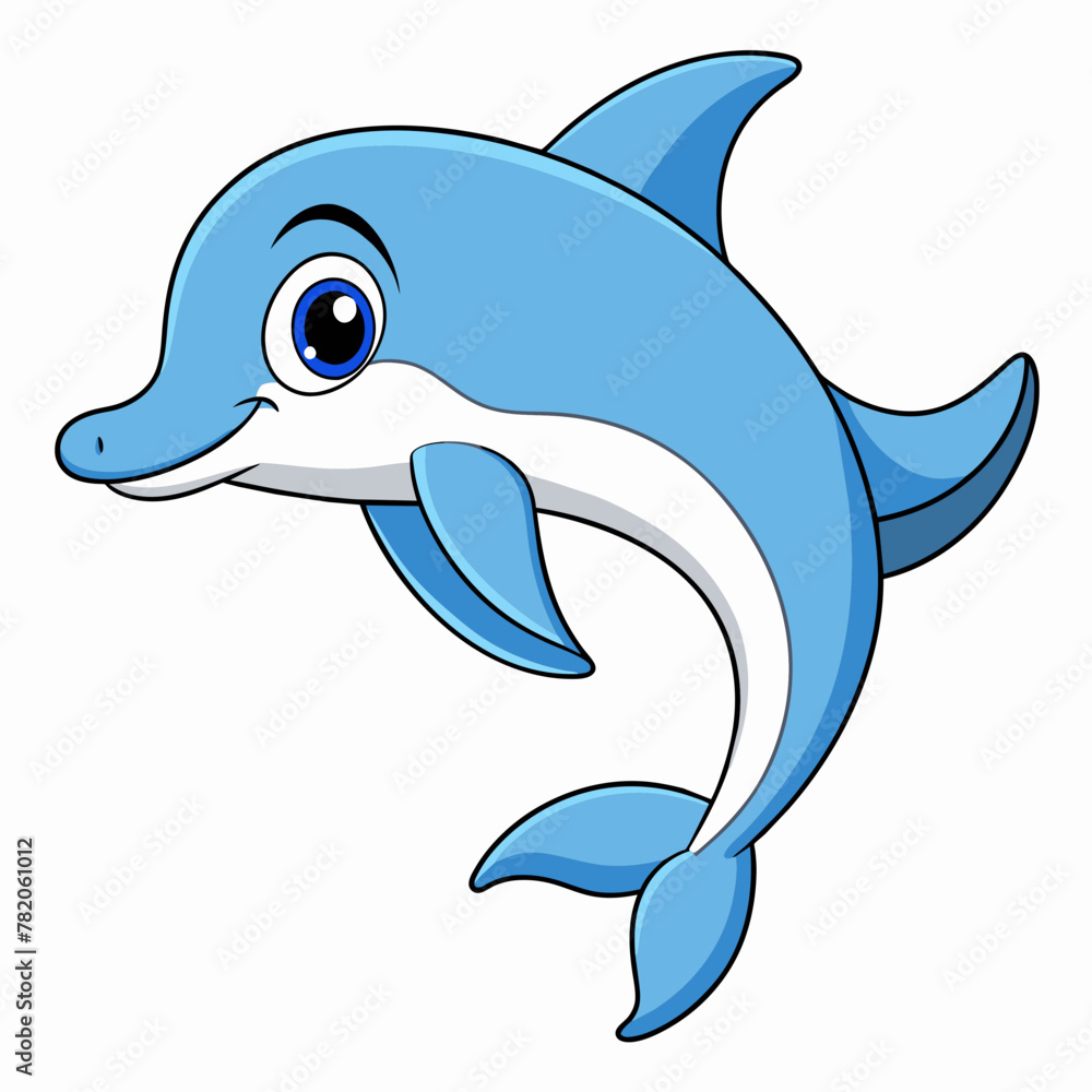 Naklejka premium dolphin white background -Vector illustration