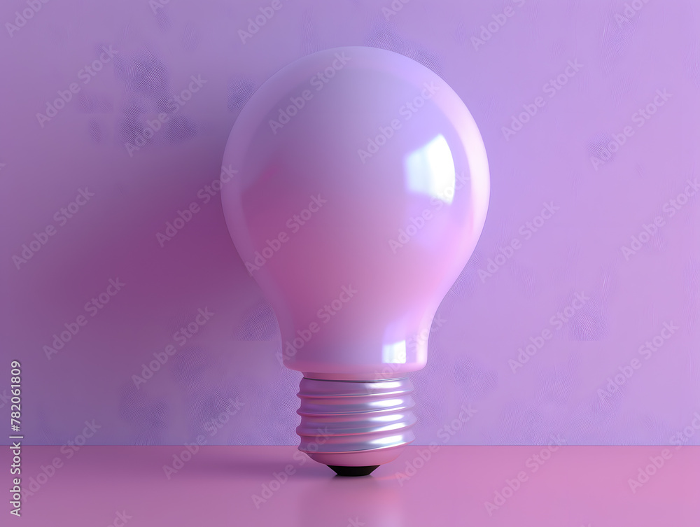Glowing light bulb isolated on purple background Glowing light bulb isolated on purple background