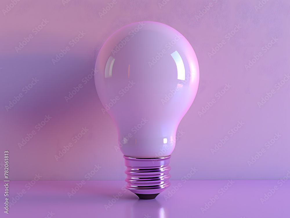 Glowing light bulb isolated on purple background Glowing light bulb isolated on purple background