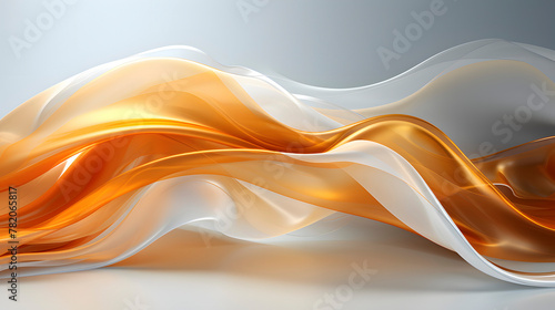 Digital technology white gold geometric curve abstract poster web page PPT background