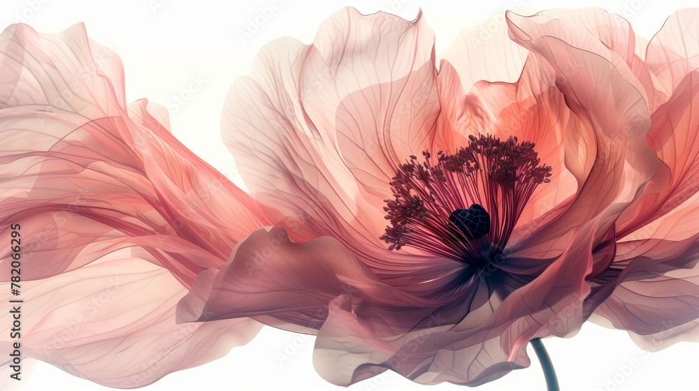Abstract Pink Flower Illustration Generative AI