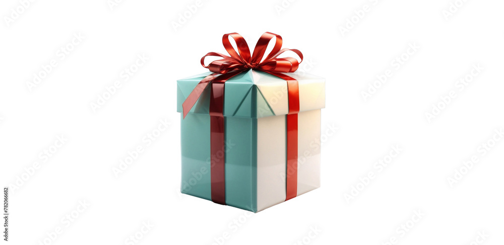 Gift - 3D Render of a Colored Modern Party Giftbox Present Isolated for Template Social Media