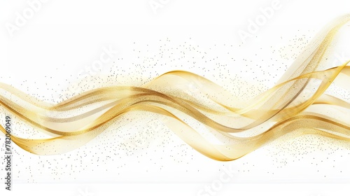 Abstract shiny color gold wave design element .golden curved yellow lines .with sparkling effect on white background