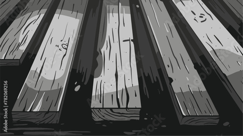 Vintage Shelf Texture: Realistic 3D Empty Gray Wooden Table Background Vector