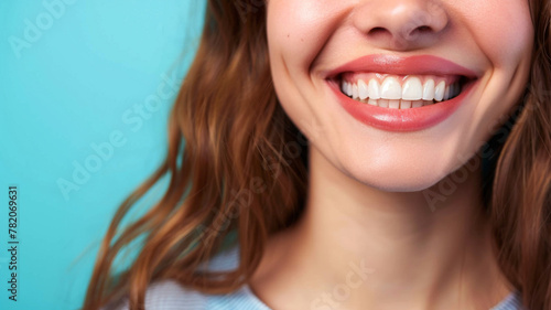 Beautiful woman smiling with white teeth