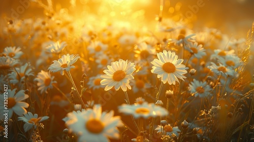 Nature s Floral Symphony  A Meadow s Golden Embrace Generative AI