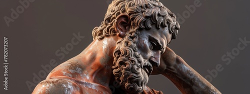 detailed sculpture of an ancient Greek figure photo