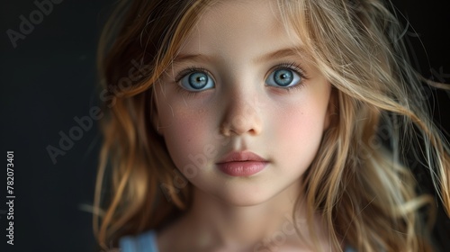 Vibrant Little Girl Portrait in Artistic Style Generative AI